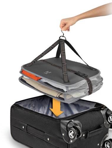 luggage with shelves