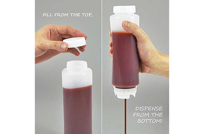 Plastic Squeeze Bottle - First In First Out - Inverted - With