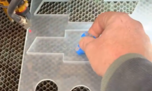 Blue tape as a laser-cut parts lift