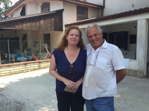 Rusty Blazenhoff and her Italian cousin Giuseppe Petrucci in Vignarola, outside of San Giovanni Incarico, Italy (2015) photo by Carolyn Anhalt